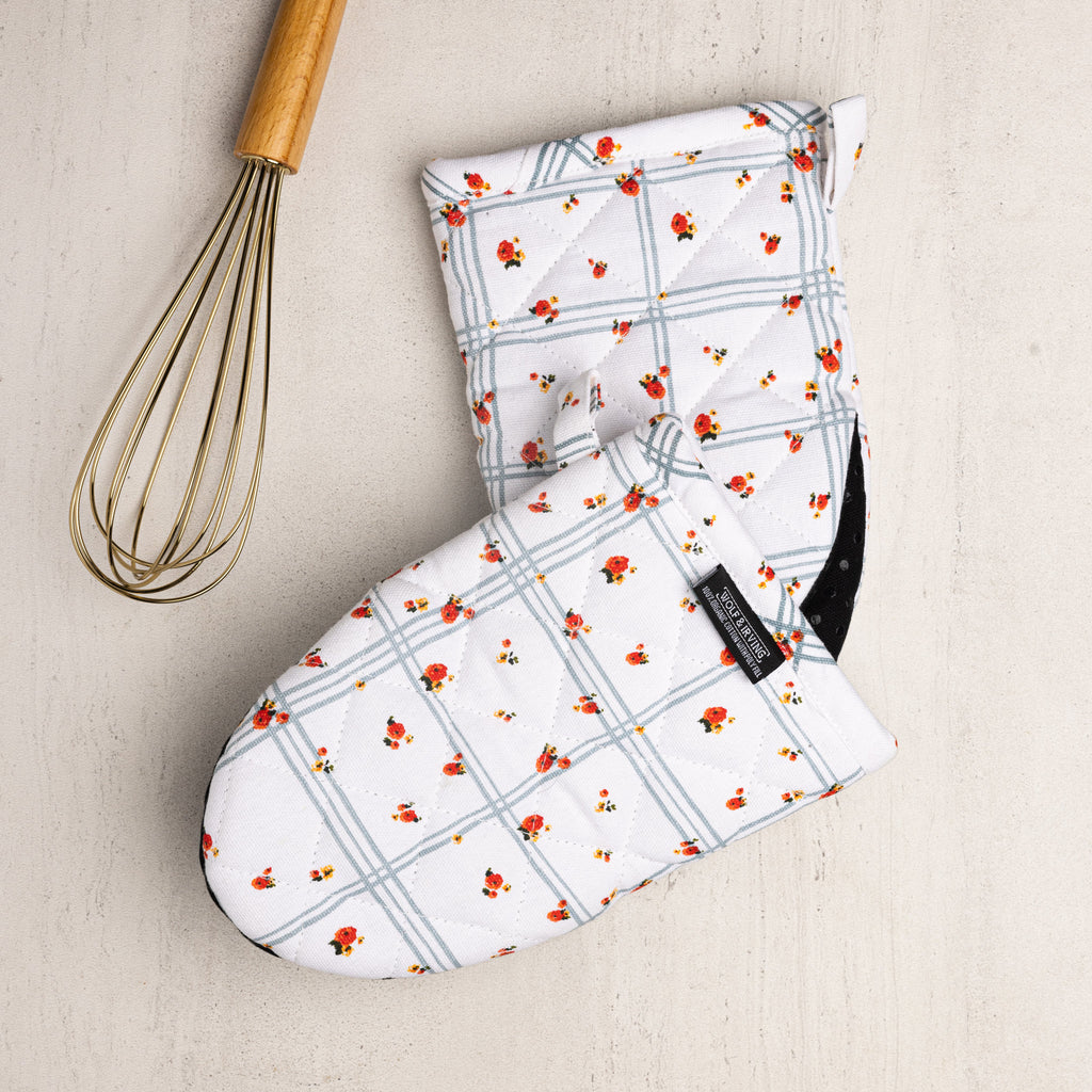 Floral Oven Mitt. Soft Durable Oven Glove. Floral Baking 